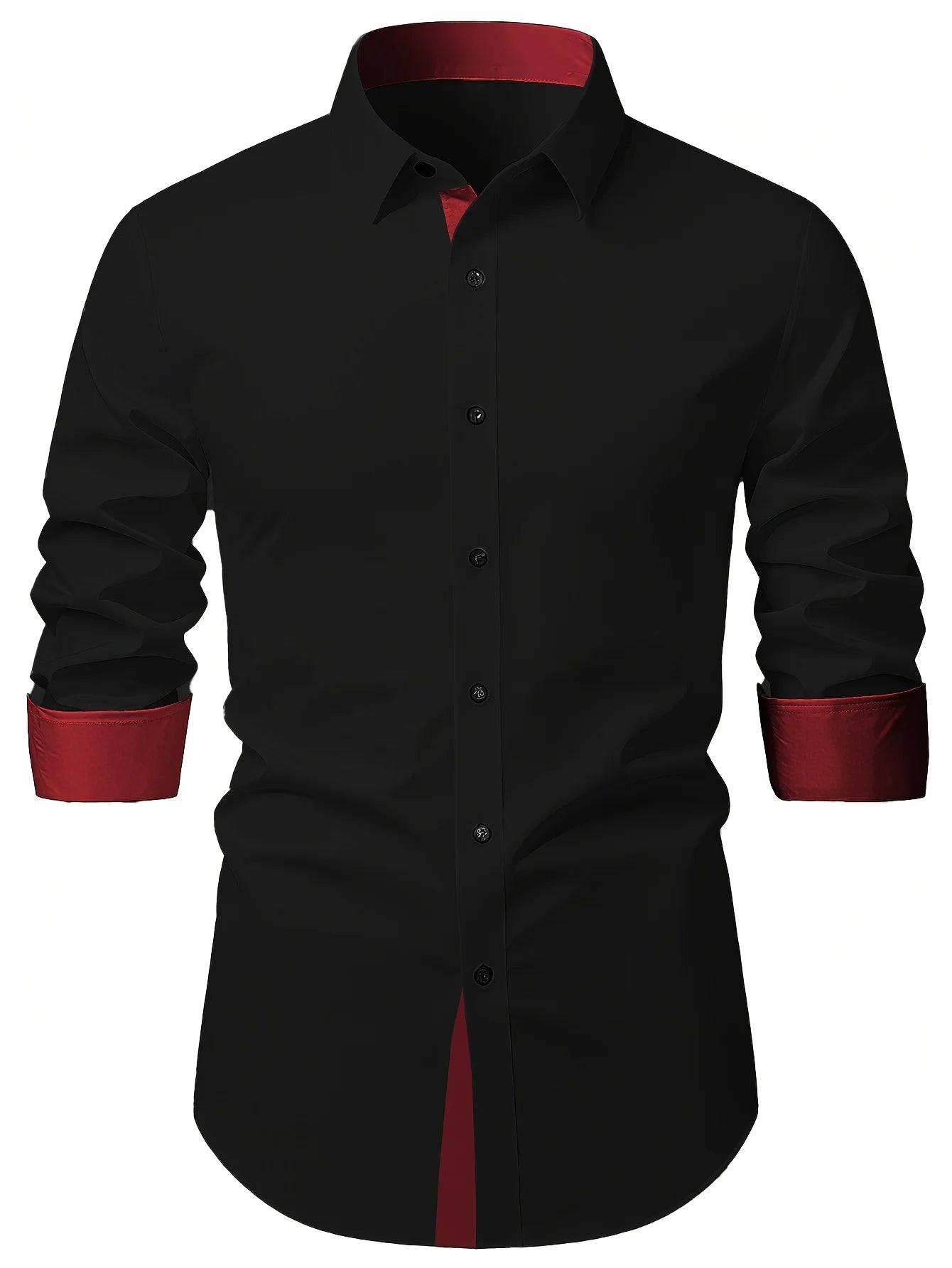 Men's Shirt Brand New Solid Color Long Sleeve Smart Casual Black Elastic Male Business Shirts Secondary image
