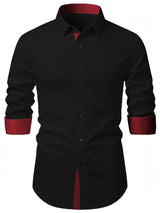 Men's Shirt Brand New Solid Color Long Sleeve Smart Casual Black Elastic Male Business Shirts