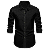 FGKKS Men Black Shirt Brand New European Luxury Plaid Long Sleeve Smart Casual Elastic Wrinkle-free Male Business Dress Shirts
