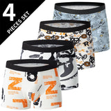 4 pieces European and American MEN'S Solid Color Boxer Underwear Comfortable Swimming Trunks Oversized Juvenile