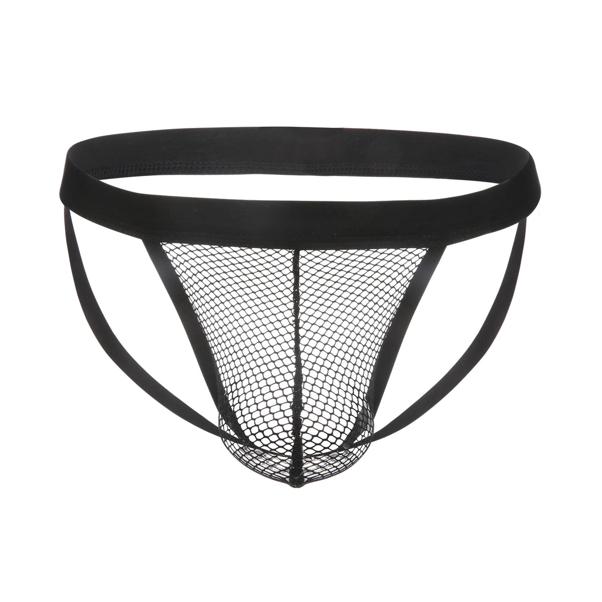 Men's Solid Thong – Low-Rise Mesh Jockstrap Underwear