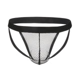 Men's Solid Thong – Low-Rise Mesh Jockstrap Underwear