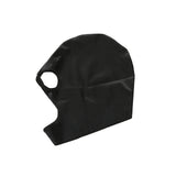 Cosplay Hood Head Faux Leather Mask Men Headgear Wet-Look Black 3 Holes Cover Face Mask CS Halloween Carnival Role Play