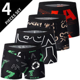4 pieces European and American MEN'S Solid Color Boxer Underwear Comfortable Swimming Trunks Oversized Juvenile