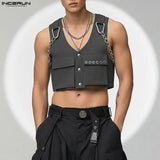 Vests Solid Men's Crop Top