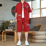 Men's Printed Shirt and Shorts Set