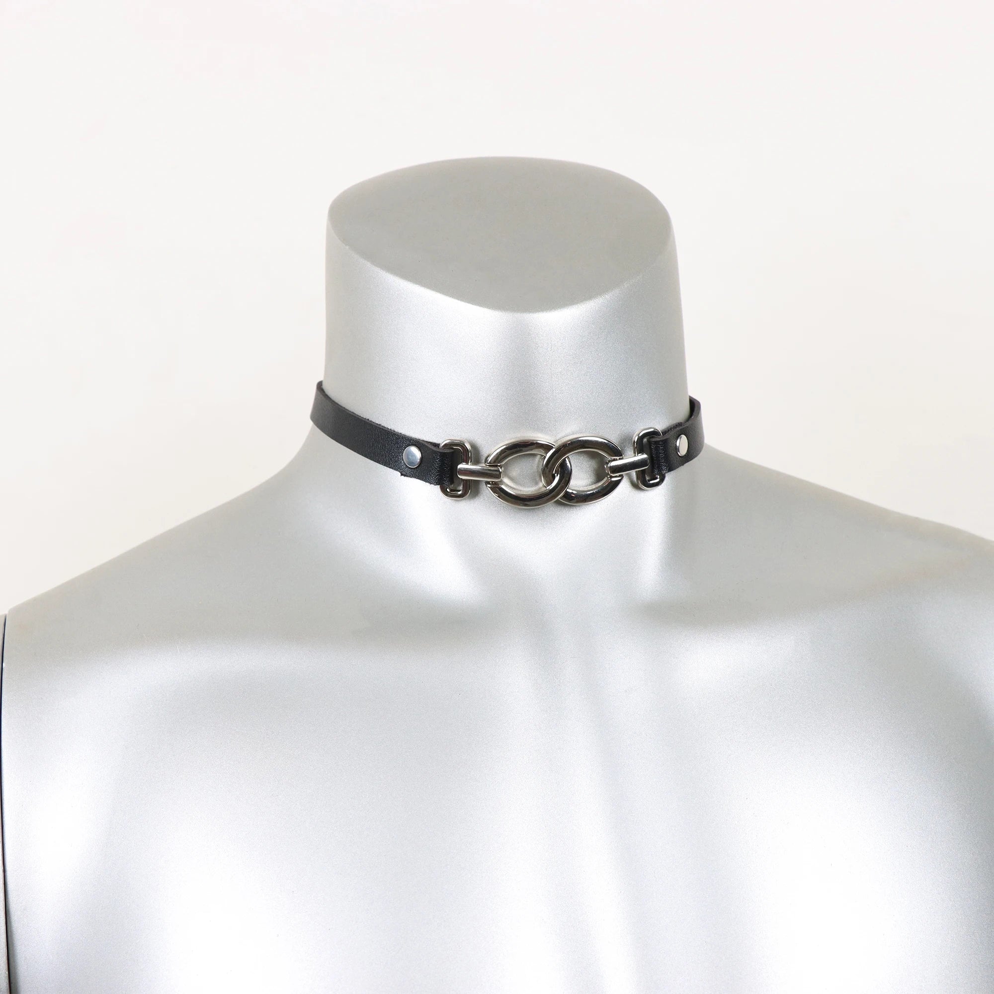Vintage Punk Goth Studded Rivet Pu Leather Collar Choker Necklace,Valentine's Day gift for Boyfriend Secondary image