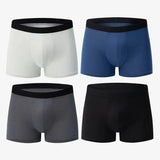 4 pieces European and American MEN'S Solid Color Boxer Underwear Comfortable Swimming Trunks Oversized Juvenile