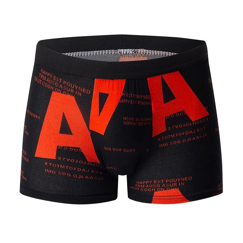 4 pieces European and American MEN'S Solid Color Boxer Underwear Comfortable Swimming Trunks Oversized Juvenile