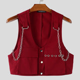 Vests Solid Men's Crop Top