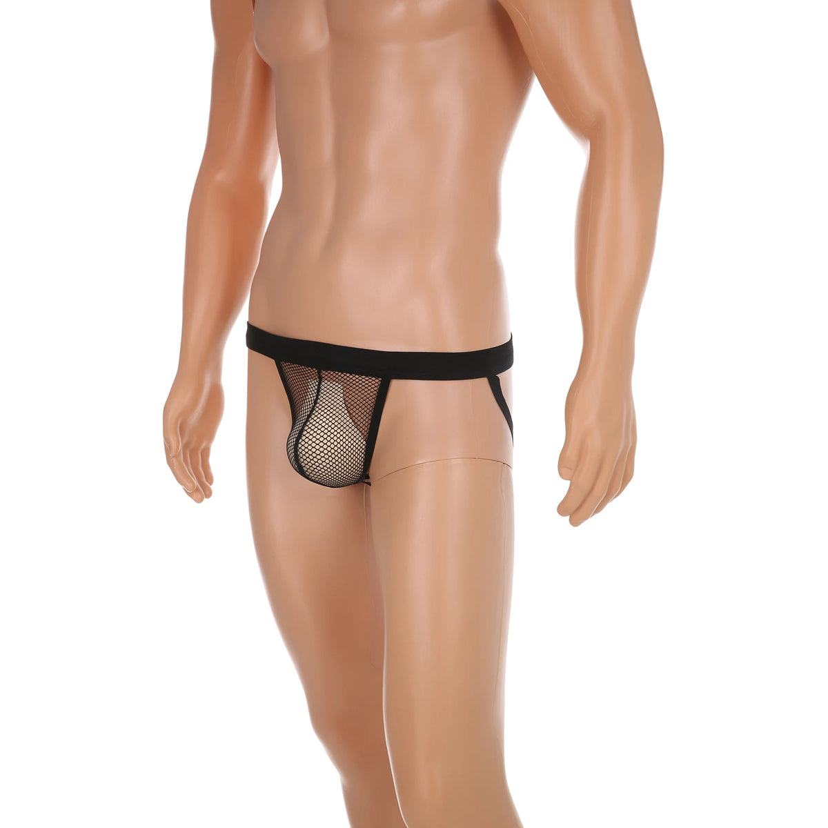 Men's Solid Thong – Low-Rise Mesh Jockstrap Underwear