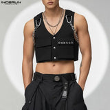 Vests Solid Men's Crop Top