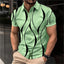 Men'S Zip Polo Lapel Polo Shirt Golf Shirts Graphic Prints Geometry Linear Turndown Short Sleeves Zipper Clothing Tops Designer