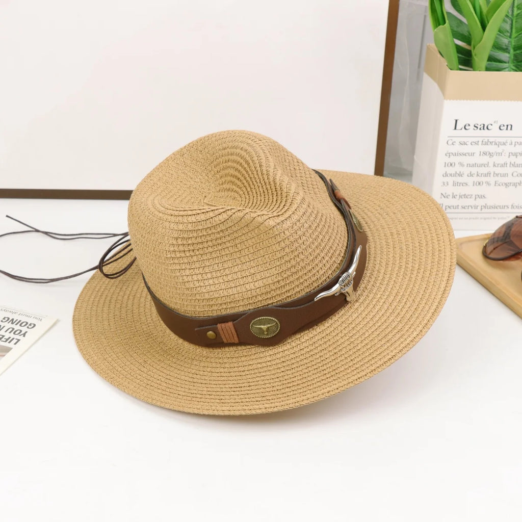 Elegant Summer Straw Hat With Pearls And Mesh Veil, Women's French Style Sun Protection Hat With Butterfly Bow,  Breathable