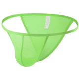 Solid color simple men's U convex bag mesh underwear low waist high fork half hip wrap comfortable small triangle CMF038