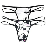 Sexy Men Briefs Underpants Breathable Side Straps Male Simple Rainbow Panda Printed Sexy Gay Underwear Mini Thongs Homme Panties