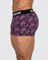 Retro Pink And Black Tribal Print Men's Boxer Briefs