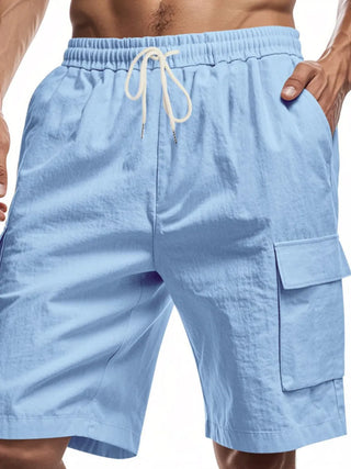 Men's Full Size Drawstring Shorts with Cargo Pockets Plus Size