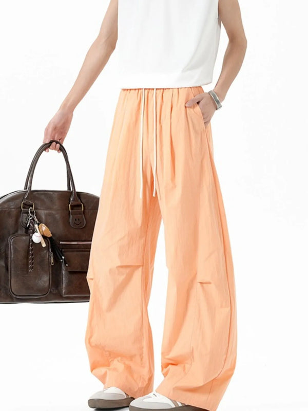 Men's Elastic Waist Wide Leg Pants