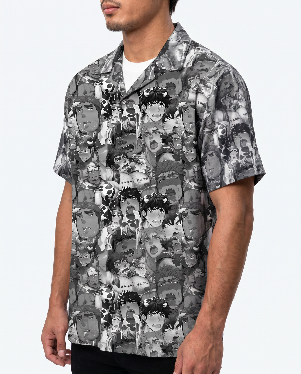 All Over Ahegao Bara Art Anime Hawaiian Shirt