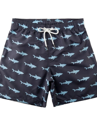 Men's Drawstring Printed Swim Shorts