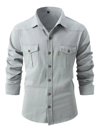Men's Full Size Button Up Long Sleeve Shirt Plus Size
