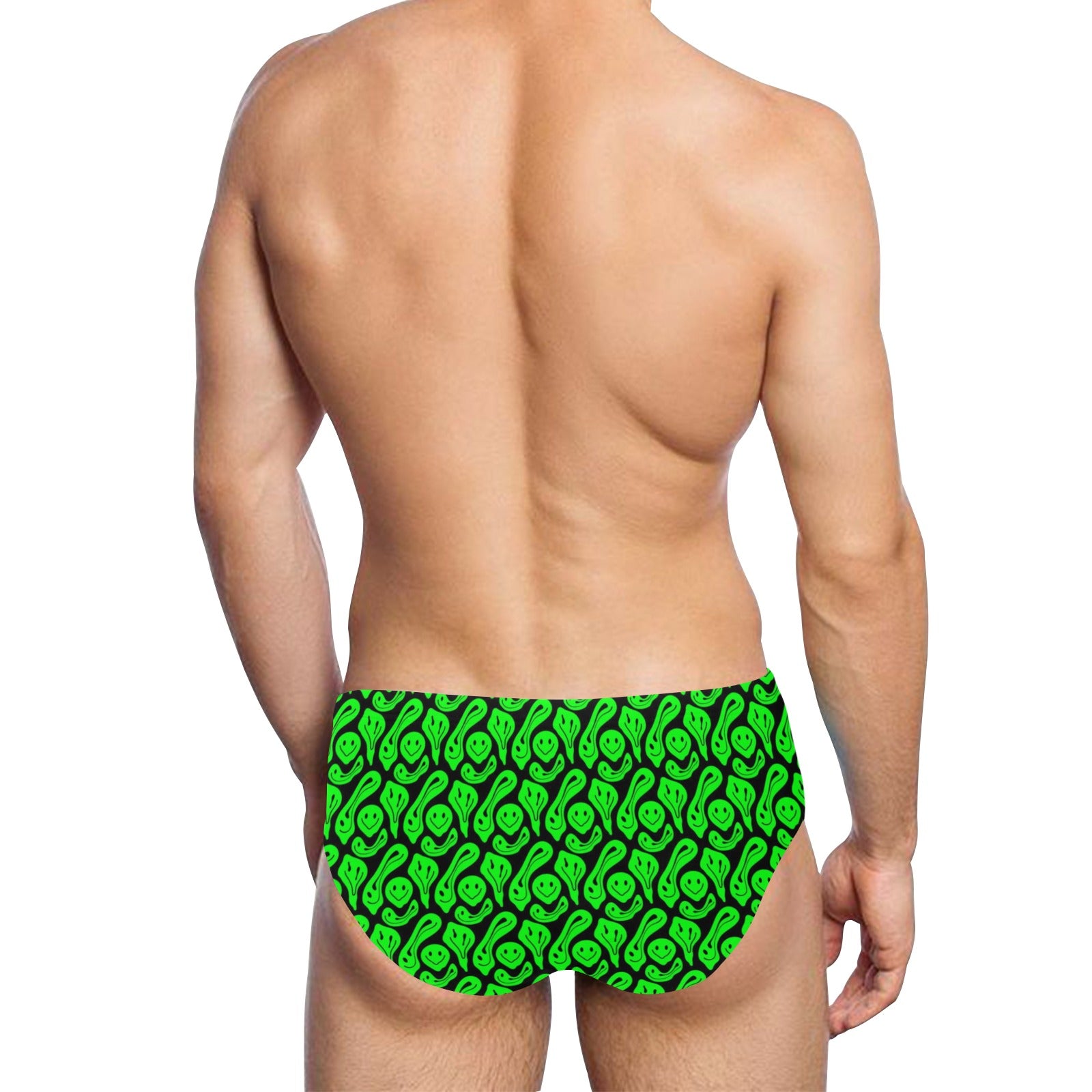 Trippy Smiley Pattern Men's Swimming Briefs Secondary image