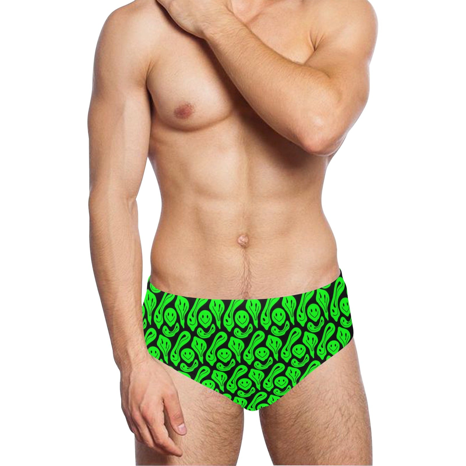 Trippy Smiley Pattern Men's Swimming Briefs Main image