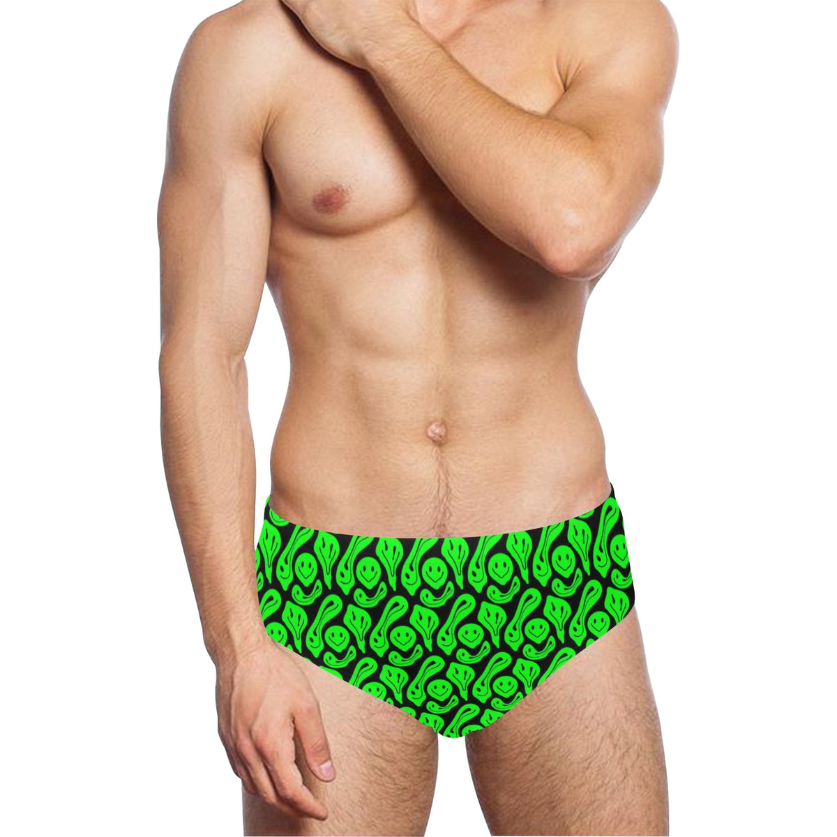 Trippy Smiley Pattern Men's Swimming Briefs