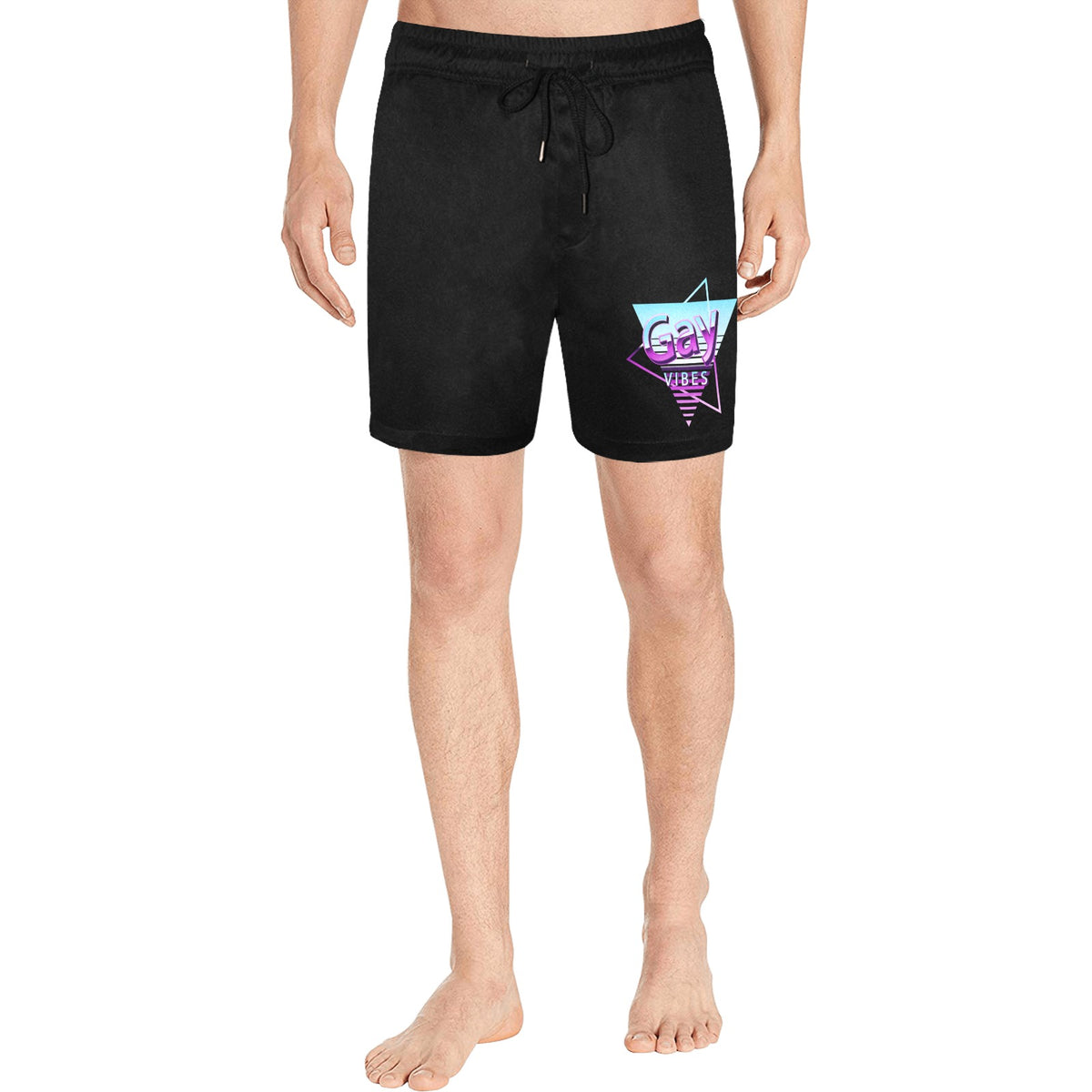 Men's polyester slogan swim shorts Main image
