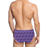 Purple Trippy Smiley Pattern Men's Swimming Briefs