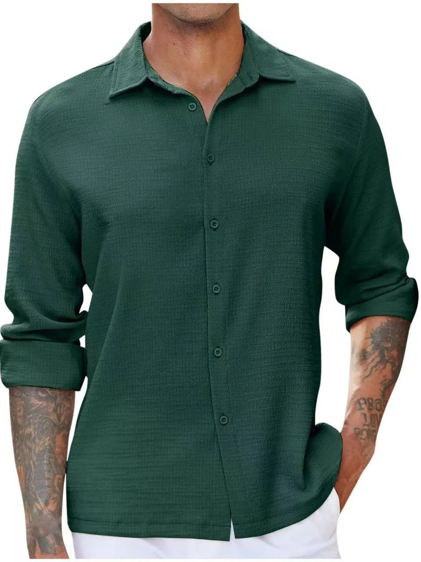Men's Full Size Long Sleeve Button Down Shirt Plus Size Secondary image