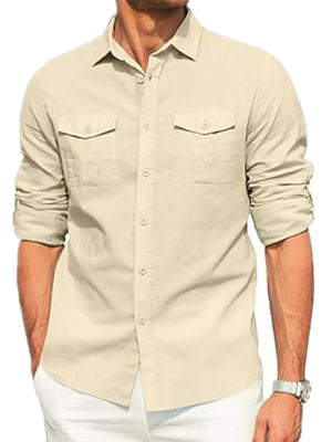Men's Plus Size Button Down Collared Neck Long Sleeve Shirt