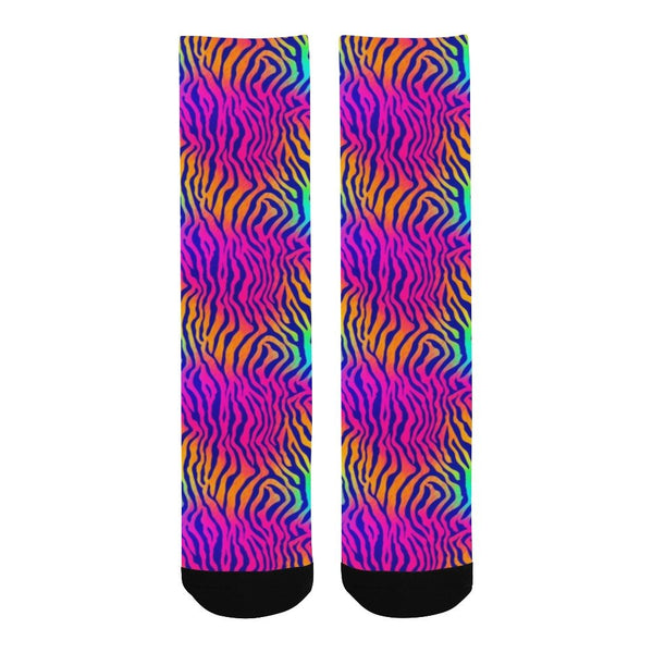 Bright Colorful Zebra Print Men's Socks