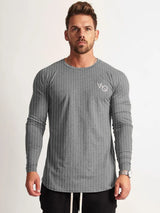 side view – Men's Round Neck Long Sleeve T-Shirt | Bara Bros