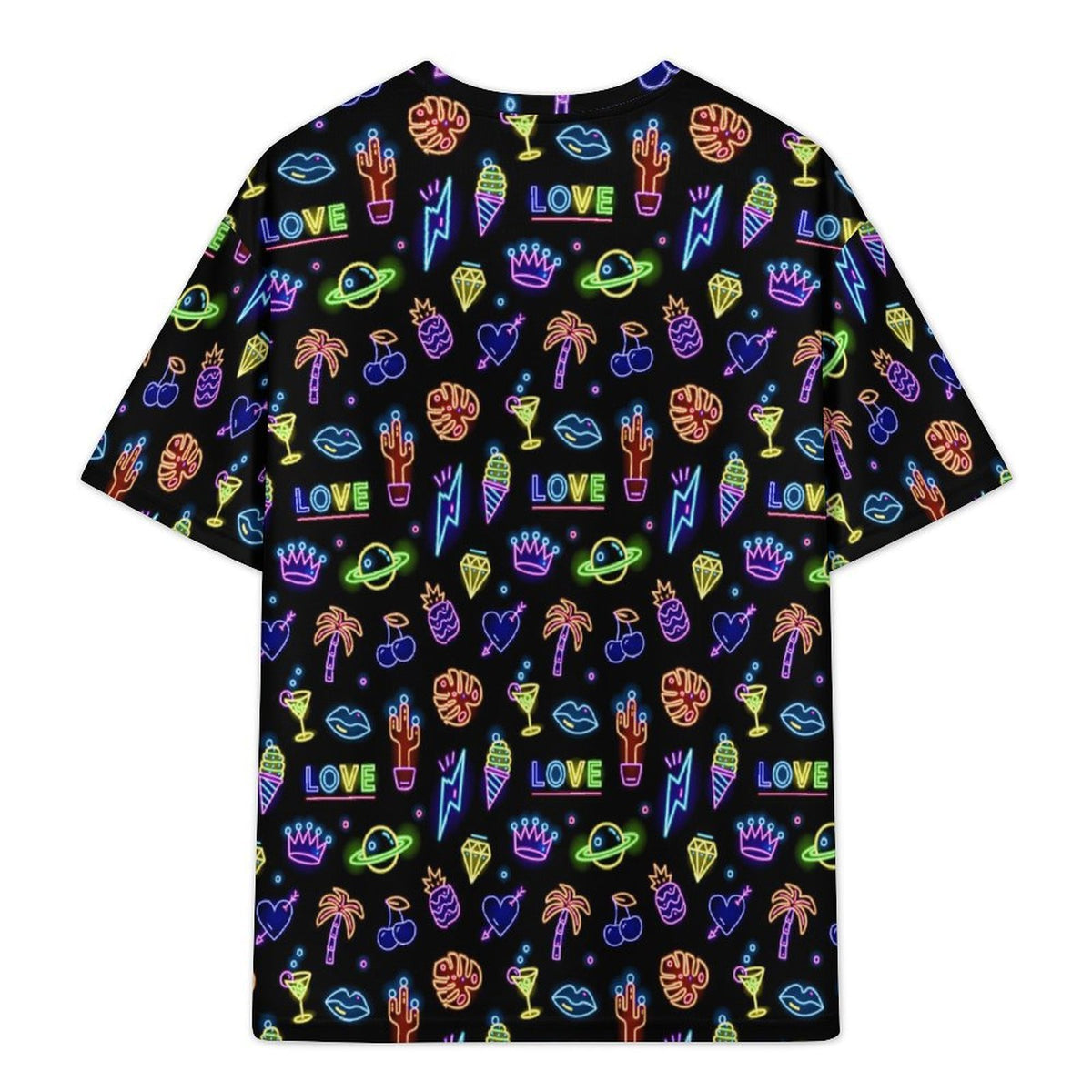 Pride Neon Sign Men's Plus Size Drop Shoulder T-Shirt