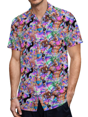 Vaporwave Men's Casual Short Sleeve Shirt