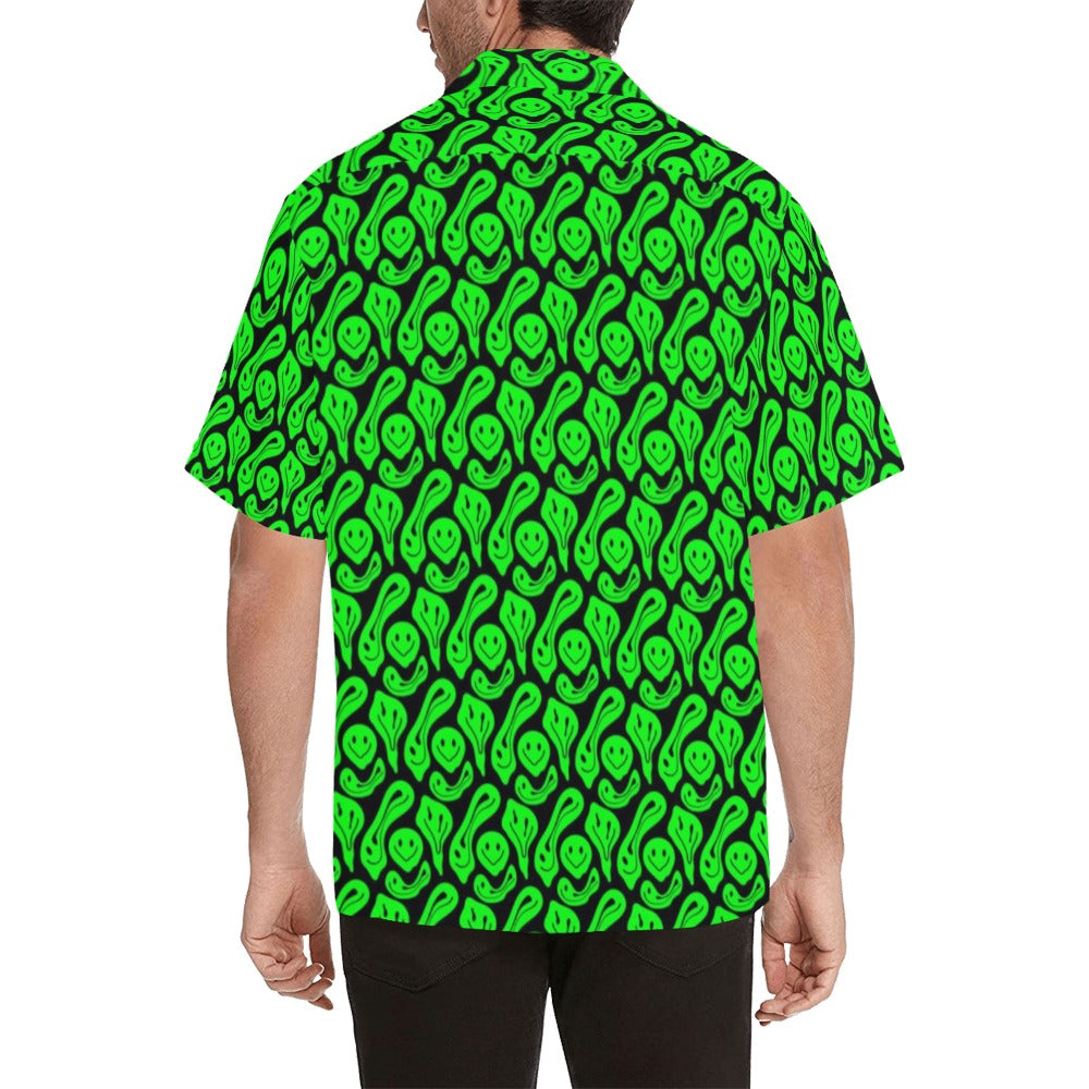 Trippy Smiley Face Pattern Hawaiian Shirt Secondary image