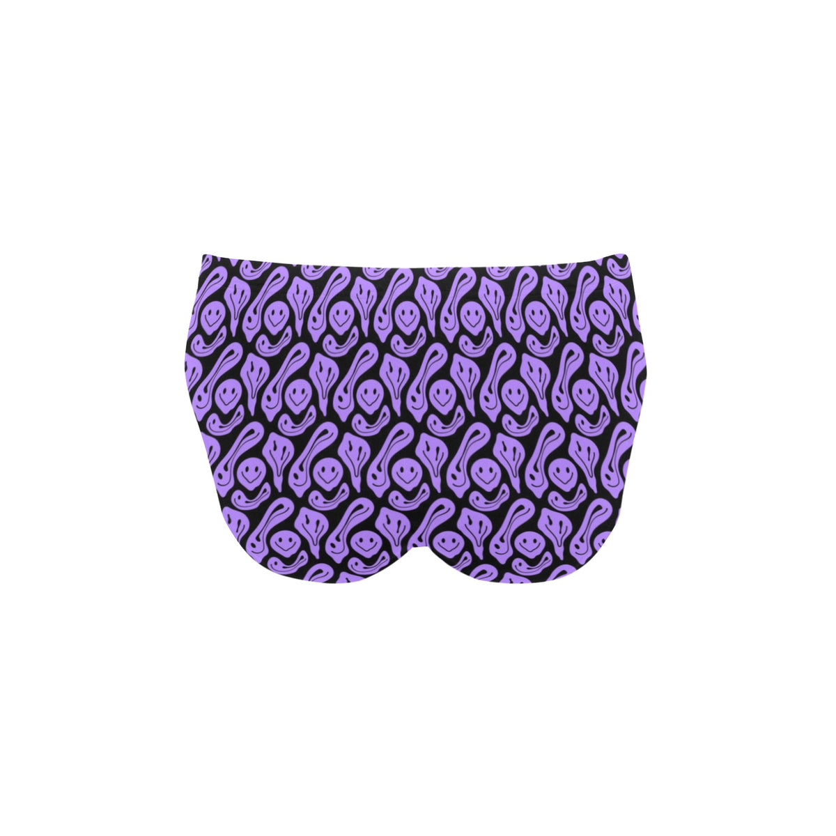 Purple Trippy Smiley Pattern Men's Swimming Briefs