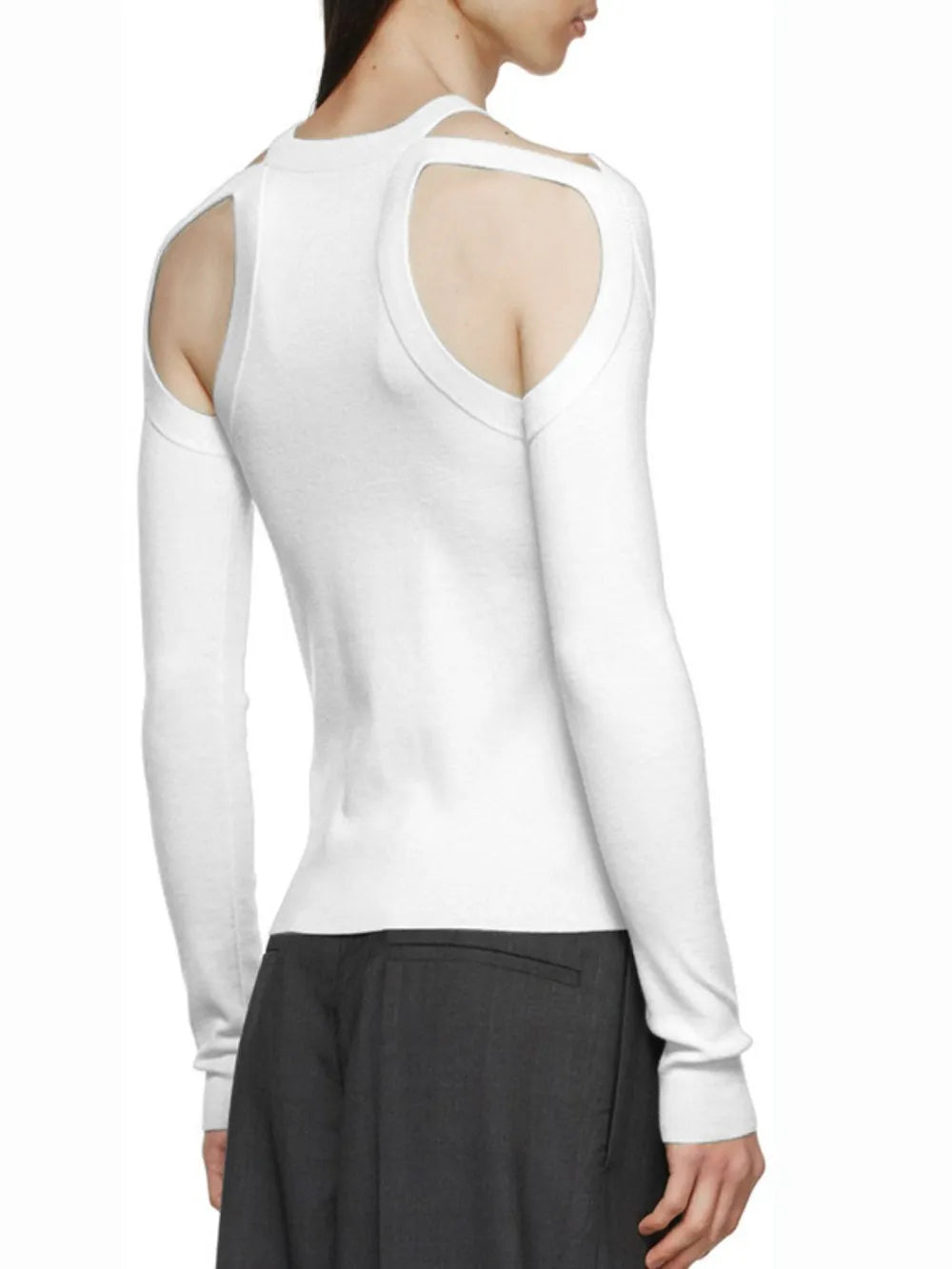 Men's Full Size Cutout Round Neck Long Sleeve Top Plus Size Secondary image
