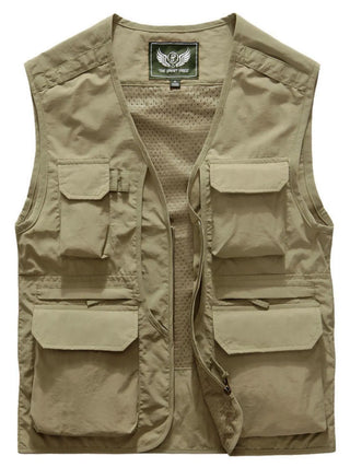 Men's Plus Size Zip Up V-Neck Vest