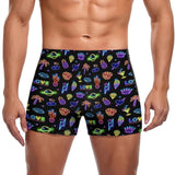 Men's white polyester swim trunks
