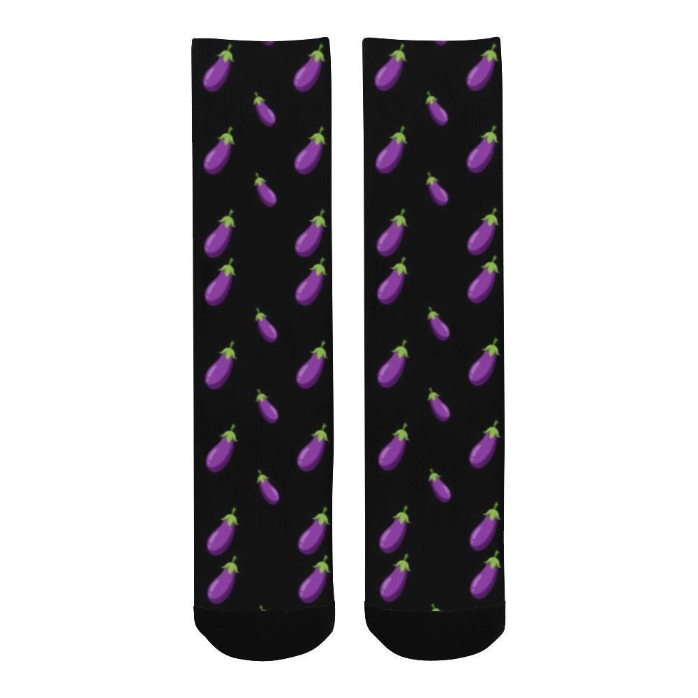 Eggplant Mens Black Socks - Bara Bros Main image