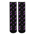 Eggplant Mens Black Socks - Bara Bros