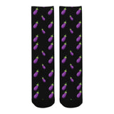 Eggplant Mens Black Socks - Bara Bros