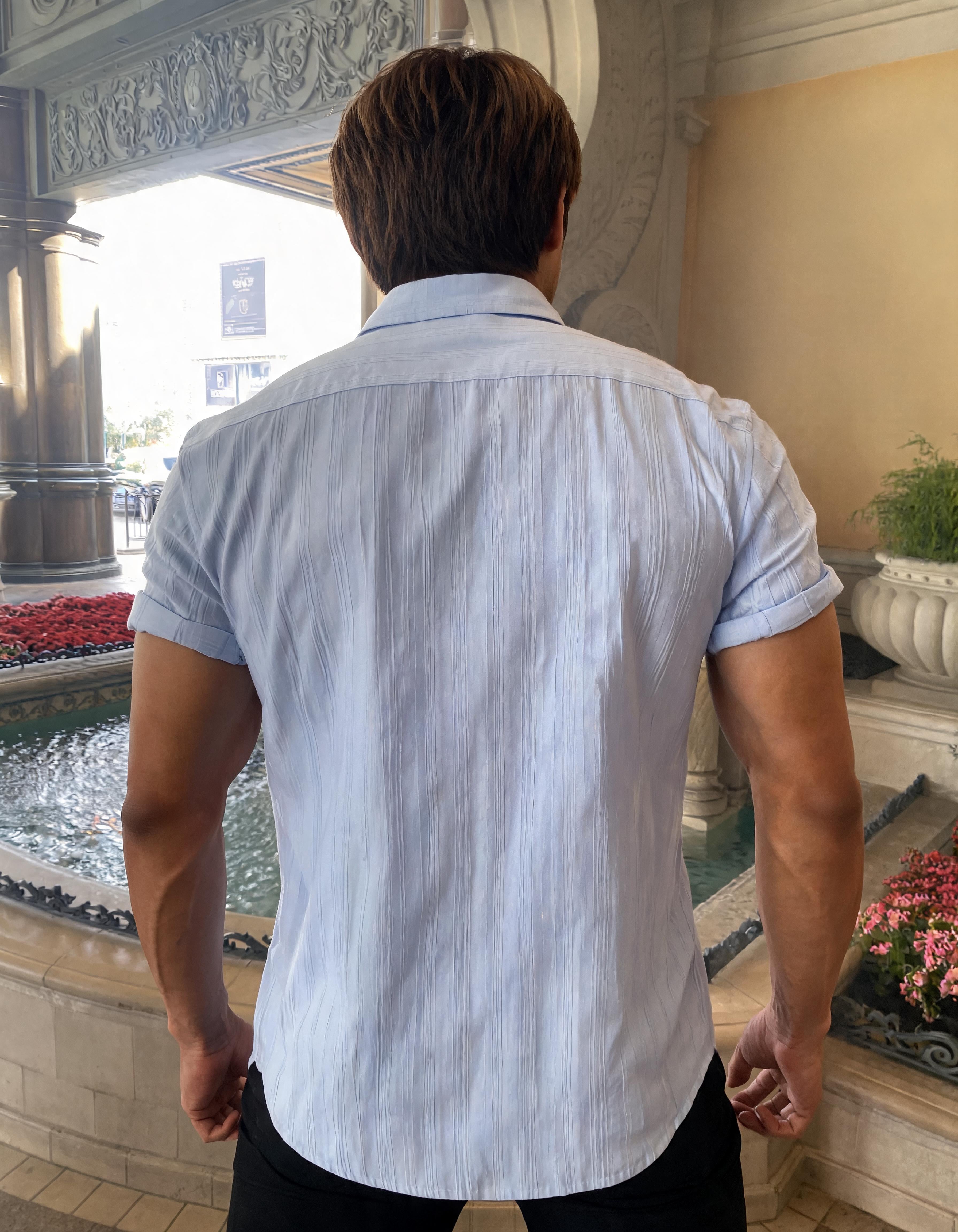 Men's Short Sleeve Button Down Shirt with Chest Pocket Secondary image
