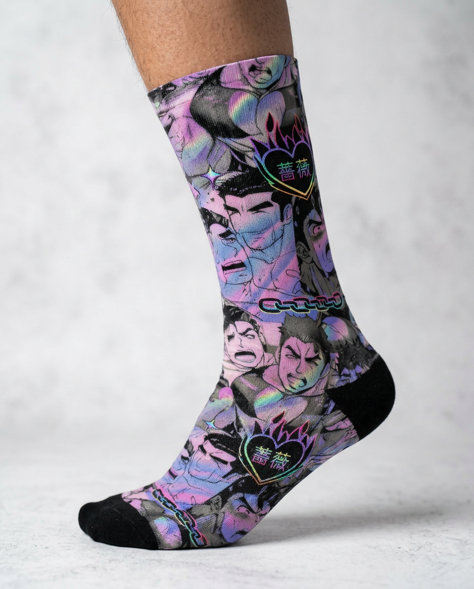 Anime Ahegao Bara Art Socks