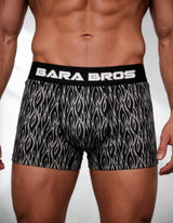 Sexy Grey And Black Contrast Pattern Men's Boxer Briefs