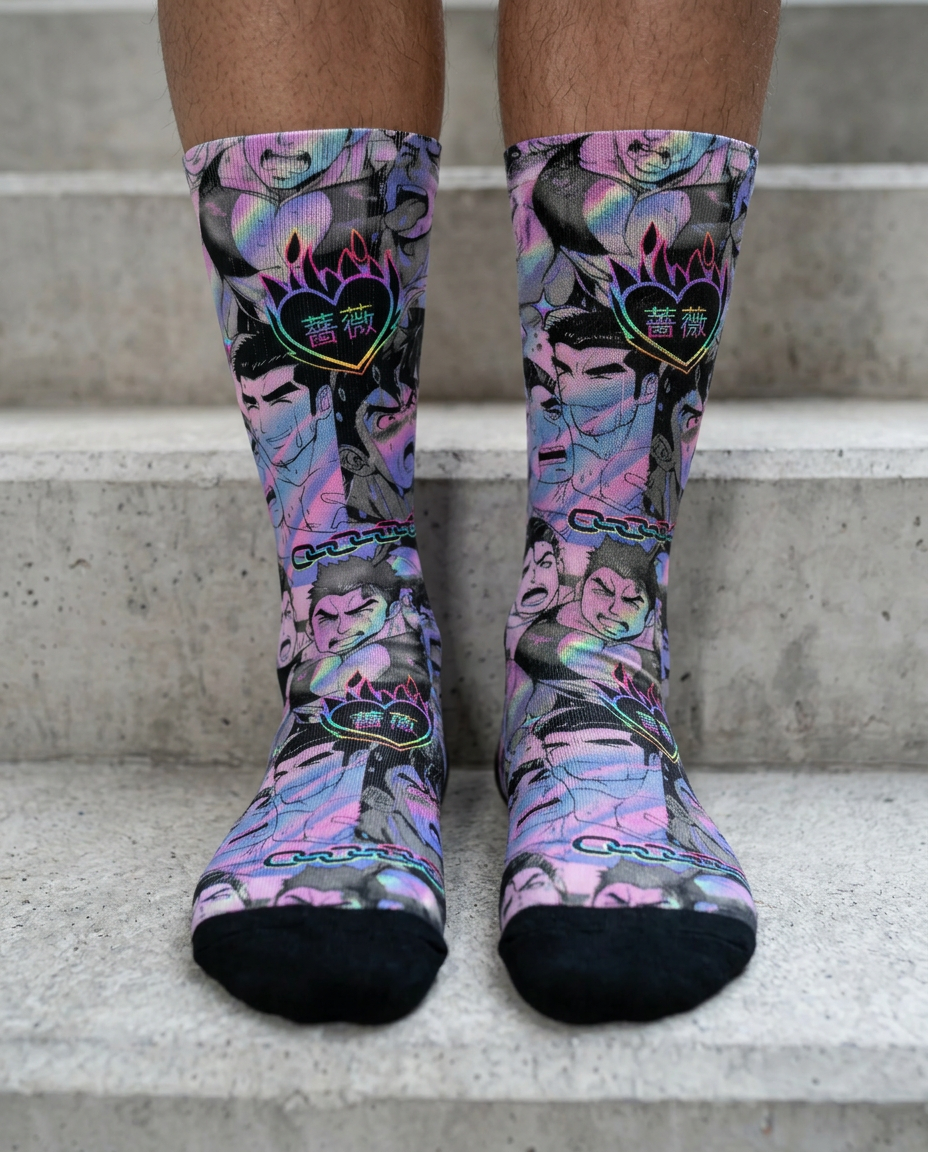 Anime Ahegao Bara Art Socks