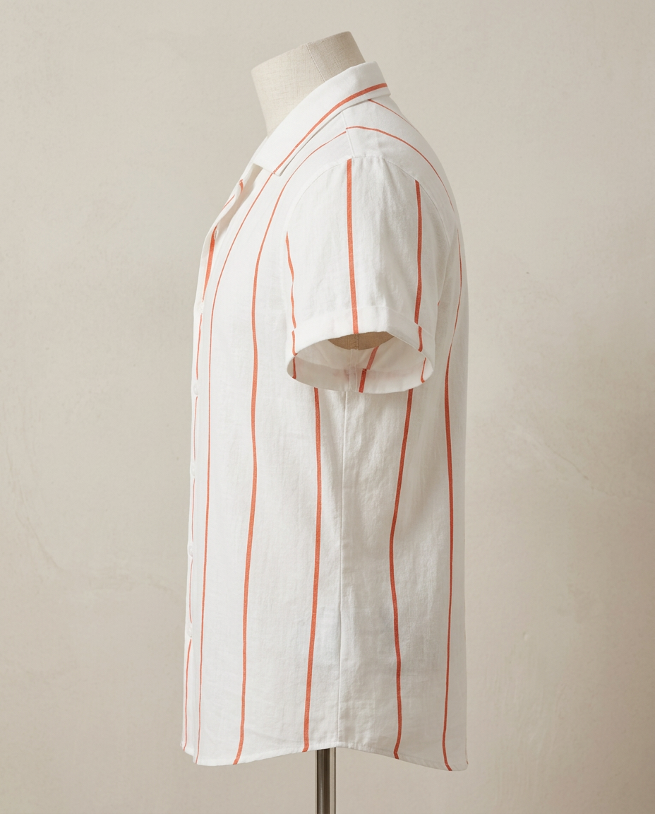 Men's Plus Size Casual Striped Short Sleeve Button Down Shirt